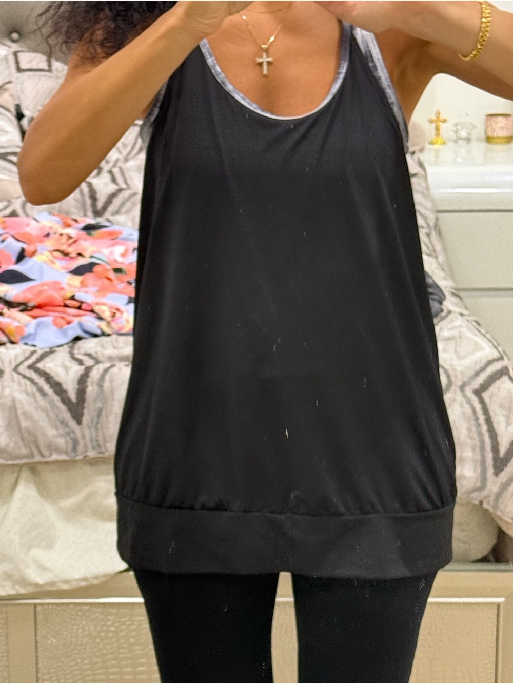 H&M Black Tank Top with Heather-Trim